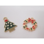 Dolls House Christmas Tree Decorations 12 Red and Gold Miniature Baubles and Trinkets 1:12th Scale