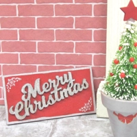 Dolls House Decoration Merry Christmas Sign Red Silver 1:12th Scale Xmas Miniature