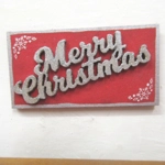 Dolls House Decoration Merry Christmas Sign Red Silver 1:12th Scale Xmas Miniature