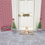 Dolls House Decoration Merry Christmas Sign Red Silver 1:12th Scale Xmas Miniature