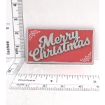 Dolls House Decoration Merry Christmas Sign Red Silver 1:12th Scale Xmas Miniature