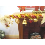 Dolls House Christmas Garland Red Gold Miniature Fireplace Decoration 1:12 Scale