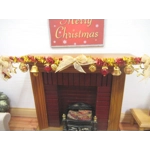 Dolls House Christmas Garland Red Gold Miniature Fireplace Decoration 1:12 Scale