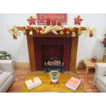 Dolls House Christmas Garland Red Gold Miniature Fireplace Decoration 1:12 Scale