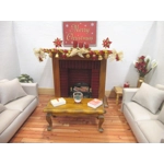 Dolls House Christmas Garland Red Gold Miniature Fireplace Decoration 1:12 Scale