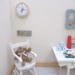Dolls House Nursery Clock in a Wooden Frame Peter Rabbit Miniature Nursery Wall Decor 1:12th Scale