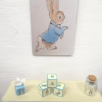 Miniature Tissue Box Peter Rabbit Blue Dolls House Nursery Children's Bedroom Accessory 1:12 Scale