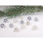 Dolls House Christmas Tree Decorations 12 Lilac and Silver Miniature Baubles 1:12th Scale