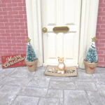 Dolls House Merry Christmas Decoration Sign Red and Gold 1:12th Scale Xmas Miniature