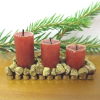 Dolls House Candles Red and Gold Miniature Xmas Decoration 1:12 Scale