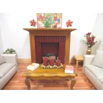 Dolls House Candles Red and Gold Miniature Xmas Decoration 1:12 Scale