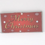 Dolls House Merry Christmas Sign 1:12th Scale Red and Silver Decoration Miniature