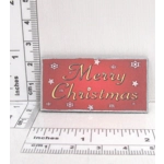 Dolls House Merry Christmas Sign 1:12th Scale Red and Silver Decoration Miniature