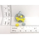 Dolls House Easter Basket and 6 Hand Painted Coloured Miniature Eggs 1:12th Scale