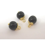 Dolls House Christmas Tree Decorations 12 Black Gold Miniature Baubles and Stars 1:12th Scale