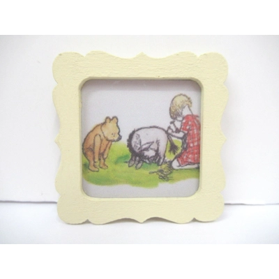 Dolls House Nursery Picture Winnie the Pooh Eeyore’s Tail Framed 1:12 Scale Miniature Wall Decor