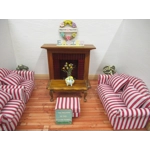 Dolls House Easter Basket with 6 Yellow & Blue Hand Painted Miniature Eggs 1:12th Scale