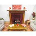 Dolls House Candle in a Glass Vase on a Decorated Tray Christmas Miniature Accessory 1:12 Scale