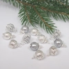 Dolls House Christmas Tree Decorations 12 Silver Coloured Baubles Miniature Ornaments 1:12th Scale