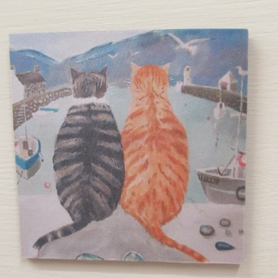 Dolls House Cats Picture Miniature Seaside Harbour Beach 1:12 Scale Wall Art Decor