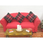 Dolls House Cushion Tartan Throw Plaid Pillow 1:12 Scale Miniature Accessory