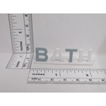 Dolls House Miniature Ornament BATH Word Blue and White Letters on Wooden Stand 1:12 Scale