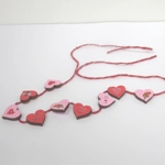 Dolls House Bunting 9 Wood Decorated Love Hearts Miniature Decoration 1:12 Scale