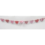 Dolls House Bunting 9 Wood Decorated Love Hearts Miniature Decoration 1:12 Scale