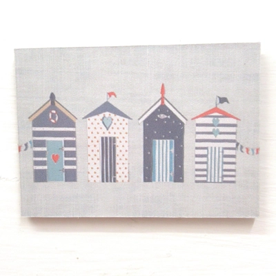 Dolls House Picture Beach Huts Miniature Wall Decor 1:12 Scale