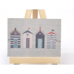 Dolls House Picture Beach Huts Miniature Wall Decor 1:12 Scale