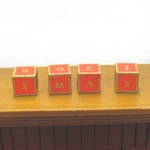 Dolls House Christmas Xmas Noel Word Blocks Red and Gold 1:12 Scale Decoration