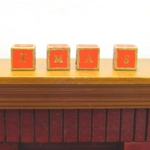 Dolls House Christmas Xmas Noel Word Blocks Red and Gold 1:12 Scale Decoration