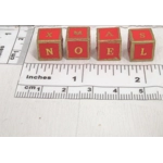 Dolls House Christmas Xmas Noel Word Blocks Red and Gold 1:12 Scale Decoration