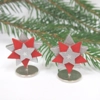 Dolls House Christmas Decoration 2 Red Silver Miniature Stars 1:12th Scale