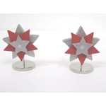 Dolls House Christmas Decoration 2 Red Silver Miniature Stars 1:12th Scale