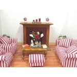 Dolls House Christmas Decoration 2 Red Silver Miniature Stars 1:12th Scale