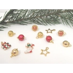 Dolls House Christmas Tree Decorations Red Gold Miniature Baubles and Trinkets 1:12th Scale