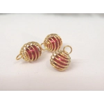 Dolls House Christmas Tree Decorations 12 Red Gold Miniature Baubles 1:12th Scale Ornaments