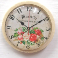 Dolls House Clock Green Floral Vintage Theme Miniature Wal..