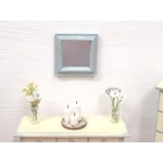 Dolls House Mirror Square Blue and Silver Colour Miniature Accessory 1:12 Scale