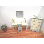 Dolls House Mirror Blue & Gold 1:12 Scale Miniature Wall Decor