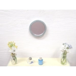 Dolls House Mirror Round Blue & Silver Vintage Style 1:12 Scale Miniature Wall Decor