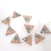 Dolls House Banner USA Flag Theme Wood Garland Bunting Miniature 4th July Decor 1:12 Scale