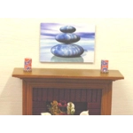 Dolls House Picture Blue Zen Stones 1:12 Scale Miniature