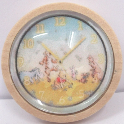 Dolls House Nursery Clock Winnie the Pooh Miniature Wall Decor 1:12th Scale