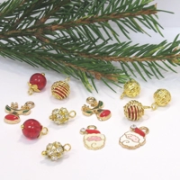 Dolls House Christmas Tree Decorations 12 Red & Gold Miniature Baubles and Trinkets 1:12th Scale