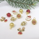 Dolls House Christmas Tree Decorations 12 Red & Gold Miniature Baubles and Trinkets 1:12th Scale