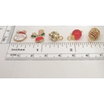Dolls House Christmas Tree Decorations 12 Red & Gold Miniature Baubles and Trinkets 1:12th Scale