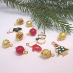 Dolls House Christmas Tree Decorations 12 Red Gold Miniature Baubles and Trinkets 1:12th Scale