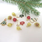 Dolls House Christmas Tree Decorations 12 Red Gold Miniature Baubles and Trinkets 1:12th Scale